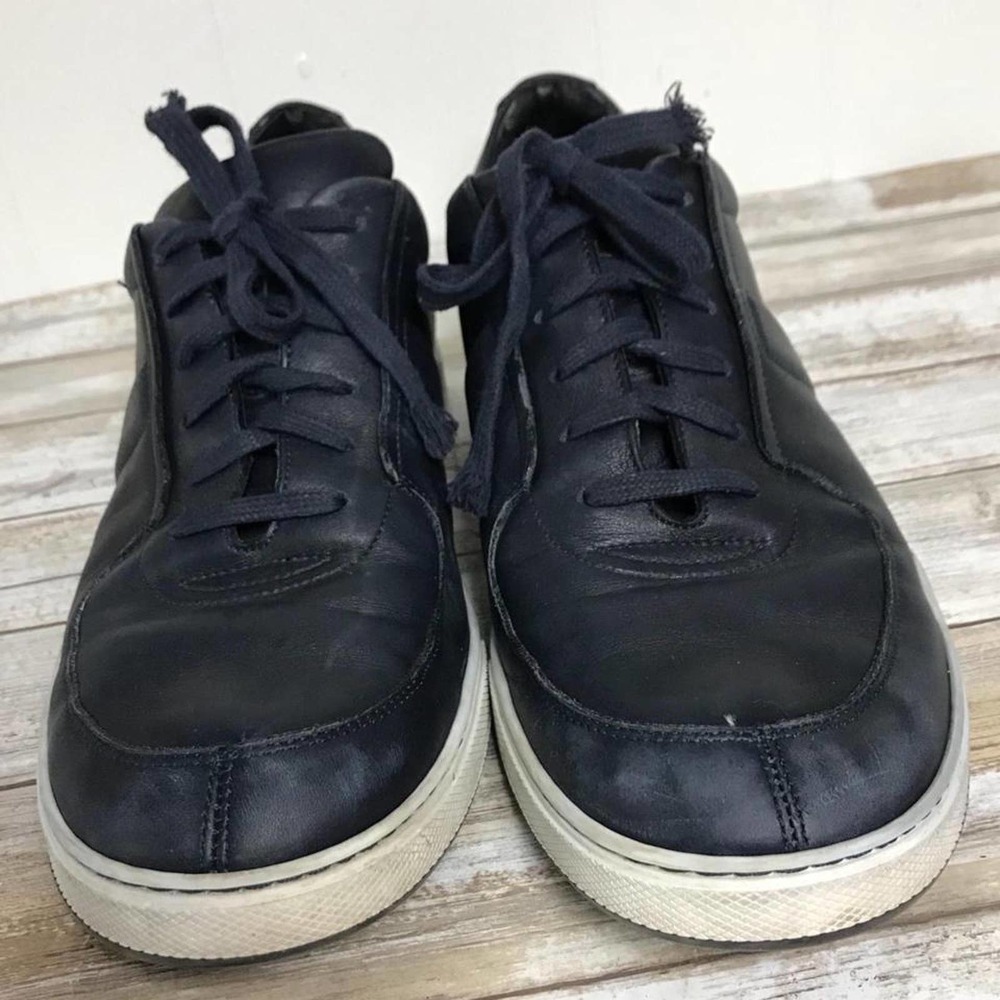 DIOR HOMME NAVY LEATHER LOW-TOP SNEAKERS 43.5 - Picture 2 of 11